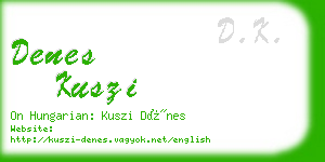 denes kuszi business card